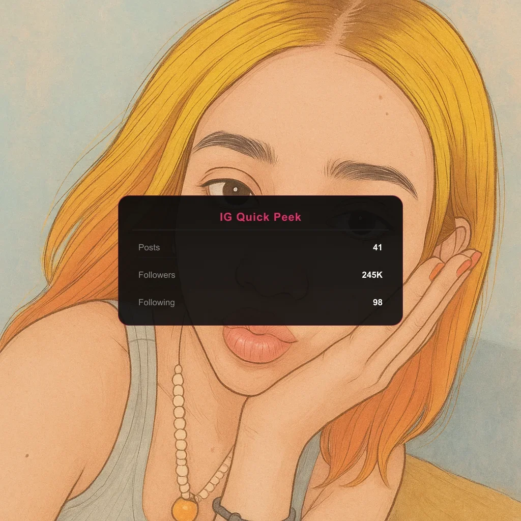 Angelicaaaaa Portrait illustration + Instagram Quick Peek overlay